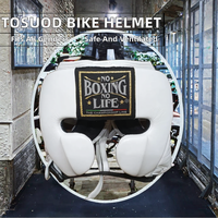 Casque de vélo unisexe TOSUOD avec visière transparente, fermeture à boucle, réglable, en polycarbonate respirant pour vélo de montagne et de route