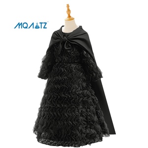 Costume da Strega Malvagia con Volant, Abito da Elphaba per Bambine, Outfit per Halloween, Cosplay, Feste di Compleanno con Mantello per Bambini - Product Image 1