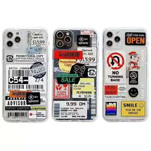 Nova Chegada Etiqueta de Código Retro Phone Case para Iphone 13 Mini 11 Pro XS Macio TPU Airbag Capa Caso para Iphone 12 Pro