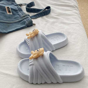 Sandales pour femmes en cuir véritable, style plage américain, motif géométrique intemporel, semelle épaisse et amortissante - Product Image 4