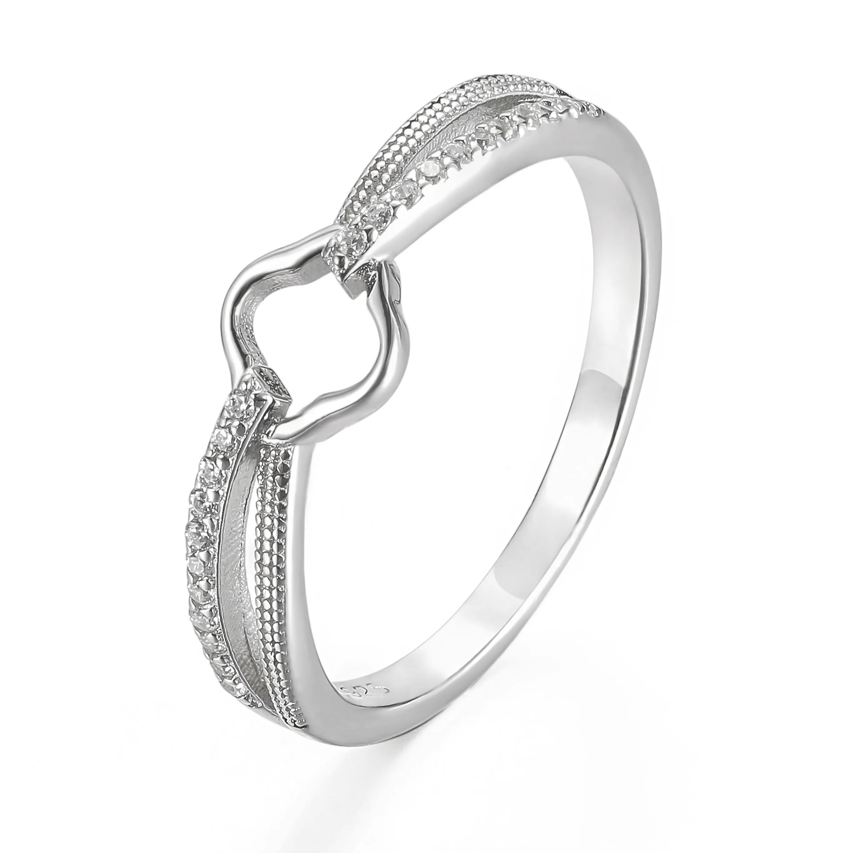 Gioielli di moda geometrici a doppio strato di alta qualità con diamanti Cubic Zirconia anelli in argento Sterling 925 per le donne matrimonio/incontri