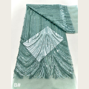 Tissu en tulle <span class=keywords><strong>à</strong></span> paillettes et perles Art Déco G3584, 9 couleurs, pour robes de soirée et de mariée style Charleston des années 20 - Product Image 6