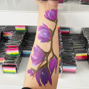 Kit de pintura facial fluorescente de neón a base de agua para niñas, paleta de arte corporal lavable para fiestas de celebración, festivales de cosplay para niños - Product Image 3