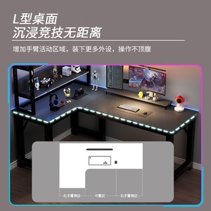 L Shape Gaming Desk With <b>Storage</b> Shelf Modern <b>Computer</b> Desk <b>For</b> Home Office Student Study Corner Desk Board Material - Product Image 4