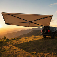 Auvent de toit de voiture 270 degrés pour SUV, abri de camping, double couche, quatre saisons, imperméable, résistant aux UV, poteaux en aluminium