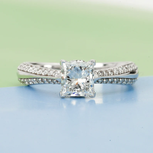 Anillo solitario de diamante cultivado en laboratorio CVD de 0.5 quilates, corte princesa, diamante creado en laboratorio, joyería ecológica para compromiso y cóctel. - Product Image 5