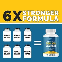 Complément alimentaire en dropshipping, huile de poisson oméga 3, 6000 mg, gélules molles, DHA EPA, complément alimentaire, étiquette privée, OEM, ODM