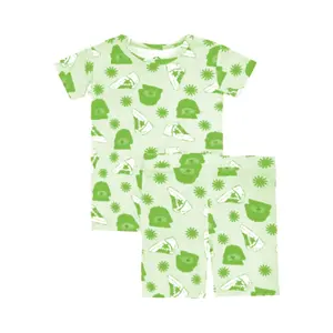 ราคาขายส่งผ้าฝ้ายบริสุทธิ์ที่ดีที่สุดที่กําหนดเองพิมพ์เด็ก Onesies Outset เด็กแขนสั้นกางเกงขาสั้นสําหรับ 0-3 ปีเด็กทารกและเด็กผู้หญิง