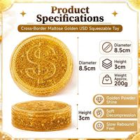 Jouets Squishy Géants en Forme de Pièces d'Or, à Remontée Lente, Remplis de Bonbons Moelleux, Jouets à Presser Anti-Stress, Fidget, Cadeaux de Fête
