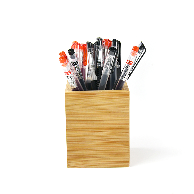 YOULIKE Bamboo Pen Cup Holder for Desk, Multi Purpose Use Pencil Stand Desk Organizer Home Office Supplies