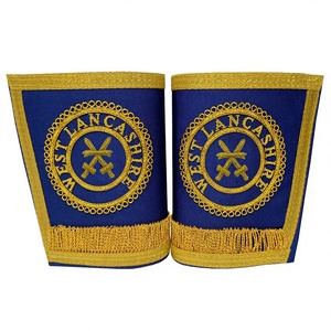Guanteletes Masónicos Provinciales BAHOO EMBROIDERS - Barrera de Espada - Guanteletes Regales y de Puño (BH-M-254) - Unisex - Product Image 1