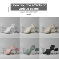 Madamcenter Chaise de lit électrique pour salon de beauté rose avec cama de Belleza réglable et boutons de commande au pied