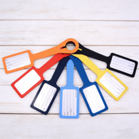 Ensemble d'étiquettes de bagages et de porte-passeports personnalisés en PVC avec nom et identification, imprimés sur mesure pour cadeau de voyage