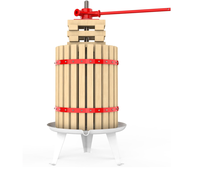 Presse à fruits manuelle en bois de 12 L, avec panier amovible, pour pommes et poires, certifiée LFGB