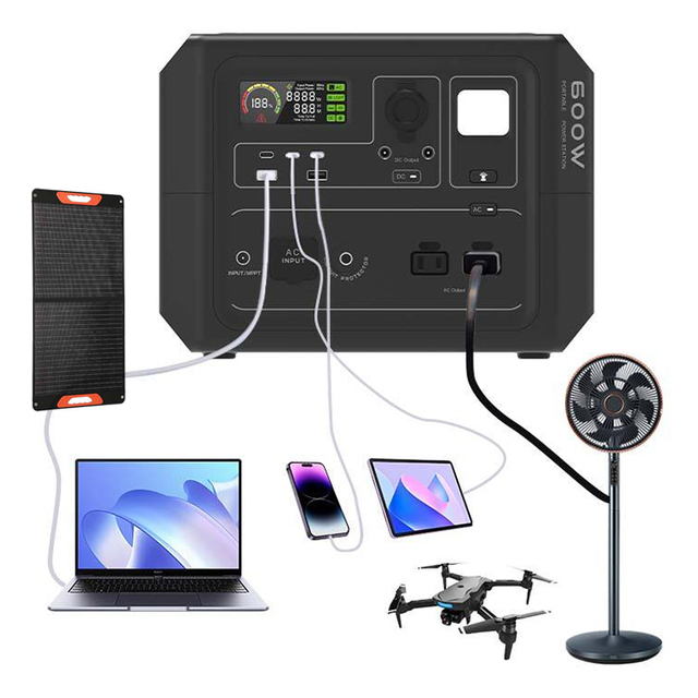 600W Outdoor Camping Emergency Lithium Lifepo4 Battery Electric Solar Generator Portable Backup Power Station with Solar Panel