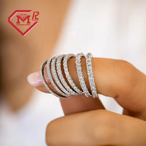 Anillo de boda de diamante de laboratorio personalizado 925 Plata 2mm 3mm 4mm eternidad anillo de diamante cultivado en laboratorio - Product Image 2