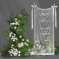 Panneau de bienvenue personnalisé en tulle transparent pour mariage, bannière de bienvenue en dentelle sur mesure, toile de fond pour décoration de réception de mariage, cadeau