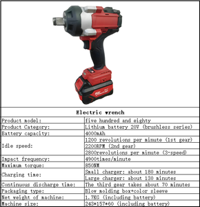 ประแจบล็อกไร้สาย JM รุ่น 585 แบตเตอรี่ลิเธียม 20V แบบไร้แปรงถ่าน แรงบิดสูง 850 นิวตันเมตร 3 ระดับความเร็ว ความเร็วสูงสุด 2800 รอบต่อนาที - Product Image 2