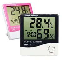 Termômetro e higrômetro da umidade, estação meteorológica do relógio Htc-1 medidor térmico do quarto