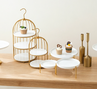 Ensemble de 14 pièces, décoration de mariage de luxe, buffet, présentoir de desserts, stand de restauration, stand à gâteaux en métal pour le goûter