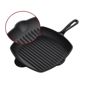 <span class=keywords><strong>11</strong></span> <span class=keywords><strong>Inch</strong></span> Vuông Gang Fry Pan Skillet Grill Pan Vỉ Nướng - Product Image 3