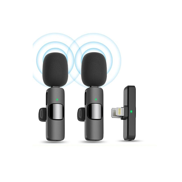 Portable Wireless Lavalier Microphone with Dual Channel for Video Vlog Recording Tiltok