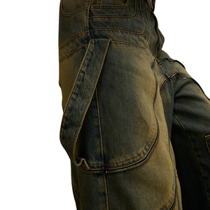 SENSE Personnalisé Y2K Vintage <span class=keywords><strong>Bleu</strong></span> Pantalon Cargo pour Hommes Amiry Jeans Baggy en Denim pour Hommes - Product Image 5