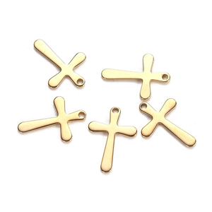 Нержавеющая сталь мини-размер сплошной полированный крест кулон религиозный крест подвески для ожерелья серьги браслет Изготовление ювелирных изделий - Product Image 4