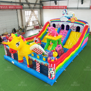 WINSUN Unicorn Paradise Commercial Grade PVC Kids Playground Inflatable Bounce House with Double Slide for Party Events Rental - Product Image 5