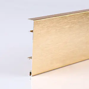 Fabricantes de metal Prolink, zócalo de nuevo diseño de oro cepillado, zócalo de aluminio, zócalo para gabinete montado en la pared, de oro cepillado,