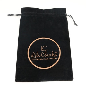 Wholesale Large Black Velvet Jewelry Packaging <b>Bag</b> with Custom logo Printed Suede Velvet Drawstring <b>Bag</b> Pouch <b>Dust</b> Proof - Product Image 3