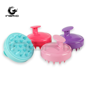 Preço de fábrica Logotipo Personalizado Cor Plástico <span class=keywords><strong>Round</strong></span> Handle Shampoo Hairbrush Scalp Massager Conforto Escova De Cabelo Impermeável - Product Image 5
