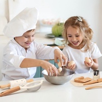 Ensemble de cuisine Montessori en bois pour jouer à faire semblant, jouet de cuisine interactif parent-enfant pour les tout-petits, jeu de rôle réaliste