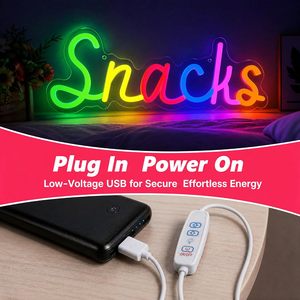 Snacks Letreros Neon LED indoor hanging ambient light shop <b>sign</b> wall decoration light entrance indicator light luminous <b>sign</b> - Product Image 2