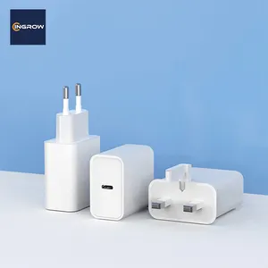 Tipe C 20W PD Power Adapter 3A CE Bersertifikat UK EU CN Charger Dinding Super Cepat Charger untuk Telepon