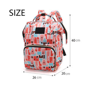 Venta al por mayor a la moda logotipo personalizado impermeable de gran capacidad multifuncional cuidado <span class=keywords><strong>del</strong></span> bebé mamá bebé bolsas de pañales mochila para mamá - Product Image 3