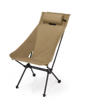 Chaise lune pliante portable, durable, moderne, haute, légère, carrée, en fibre de carbone, avec structure métallique et tissu Dyneema, pour l'extérieur