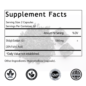 Cápsulas de Shilajit con Ácido Fúlvico, Venta Caliente OEM/ODM, Extracto de Shilajit Auténtico, Apoya la Función Cognitiva, Inmunológica y Antioxidante - Product Image 2