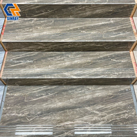 Carrelage de sol pour escalier en porcelaine polie antidérapante aspect marbre vert 470x1200mm pour cour, salon, résistant aux acides