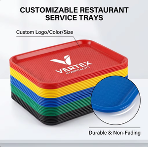 Custom Logo Commercial Grade PP Fast Food <b>Tray</b>-Durable Colorful Laminated Finish Dishwasher Microwave Safe Recyclable Portable - Product Image 2
