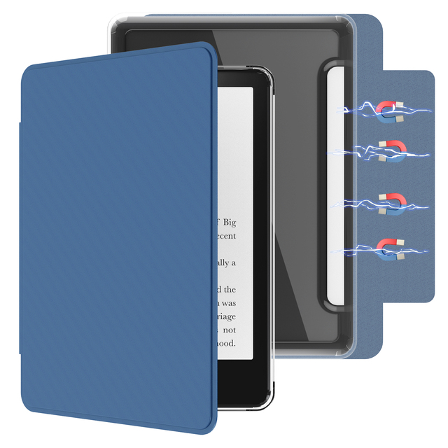 Custom Magnetic Detachable Protective Case for Kindle Paperwhite 11th Gen Model KPW5 6.8" PU Leather Clear Back Cover