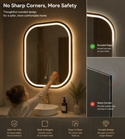 Miroir intelligent Android TV sans cadre, miroir de salle de bain à écran tactile LED, haut-parleur Bluetooth, anti-buée, rétroéclairé, IP44, hôtel