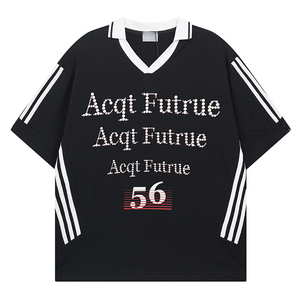 Camiseta de Manga Corta con Estampado de Letras Personalizable Estilo Vintage Y2K, Unisex, Deportiva, Holgada, Informal - Product Image 3