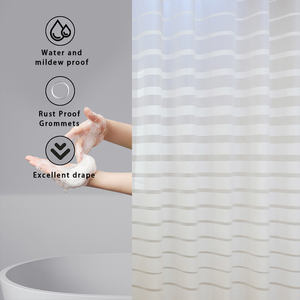 <span class=keywords><strong>Rideau</strong></span> <span class=keywords><strong>de</strong></span> <span class=keywords><strong>douche</strong></span> <span class=keywords><strong>transparent</strong></span> résistant aux rides et à la rouille en tissu épais lesté <span class=keywords><strong>de</strong></span> l'usine OEM pour salle <span class=keywords><strong>de</strong></span> bain - Product Image 2