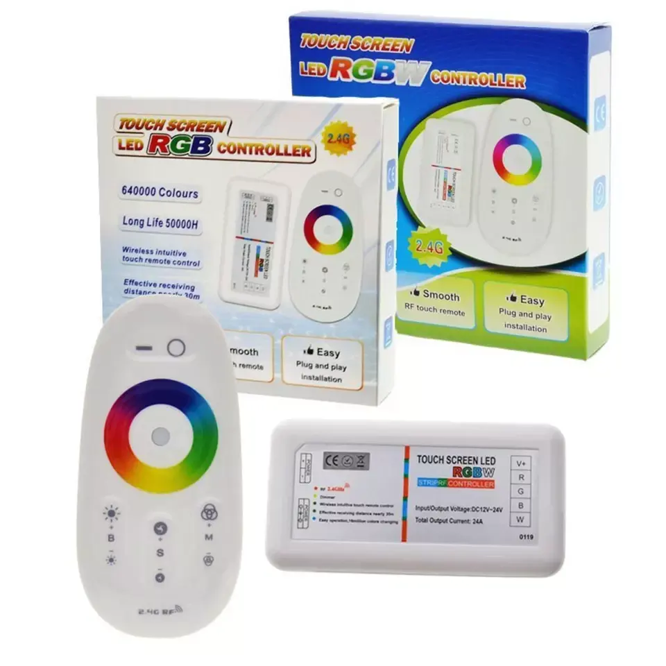 Touch Screen Led Rgb Rgbw Controller 2.4G Wireless Dc12-24V Touch Rf Remote Control For Rgb Rgbw Led Strip