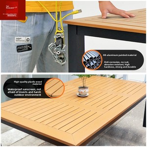 Ensemble <span class=keywords><strong>de</strong></span> meubles <span class=keywords><strong>de</strong></span> <span class=keywords><strong>salon</strong></span> d'extérieur <span class=keywords><strong>en</strong></span> bambou, style moderne minimaliste et luxueux, six pièces, table et chaises pour patios, hôtels, jardins - Product Image 4
