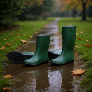 Bottes de pluie Ttake Green en PVC, hauteur genou, taille 38, avec semelle noire - Product Image 3