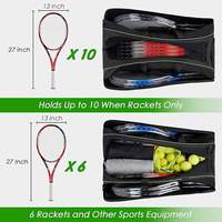 Sac à raquettes professionnel personnalisé en polyester, grande capacité, portable, imperméable, pour tennis et paddle
