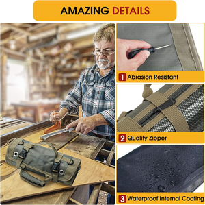 Nhiệm vụ nặng nề du lịch không thấm nước cuộn lên công cụ Túi cờ lê công cụ túi với công cụ có thể tháo rời <span class=keywords><strong>Pouch</strong></span> - Product Image 6