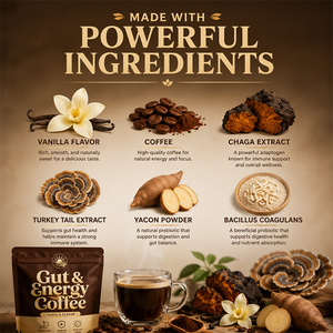 Café Orgánico con Hongos Chaga y Cola de Pavo para la Salud Intestinal e Inmunológica, Café Probiótico con Vainilla, Empaque Personalizado - Product Image 2
